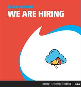Join Our Team. Busienss Company Cloud music We Are Hiring Poster Callout Design. Vector background