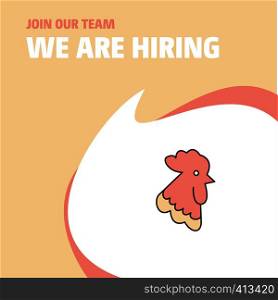 Join Our Team. Busienss Company Cock We Are Hiring Poster Callout Design. Vector background