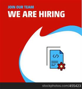 Join Our Team. Busienss Company Coding We Are Hiring Poster Callout Design. Vector background