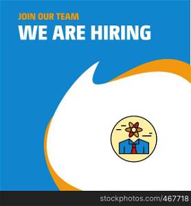 Join Our Team. Busienss Company Confused man We Are Hiring Poster Callout Design. Vector background