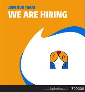 Join Our Team. Busienss Company Curtain We Are Hiring Poster Callout Design. Vector background