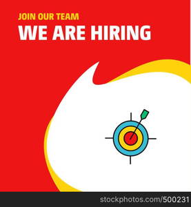 Join Our Team. Busienss Company Dart game We Are Hiring Poster Callout Design. Vector background