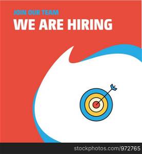 Join Our Team. Busienss Company Dart We Are Hiring Poster Callout Design. Vector background