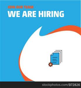 Join Our Team. Busienss Company Document setting We Are Hiring Poster Callout Design. Vector background