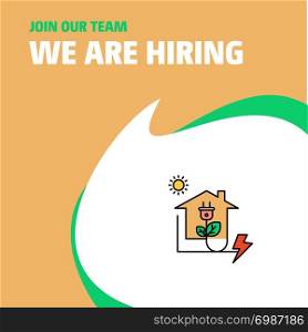 Join Our Team. Busienss Company Electric power We Are Hiring Poster Callout Design. Vector background