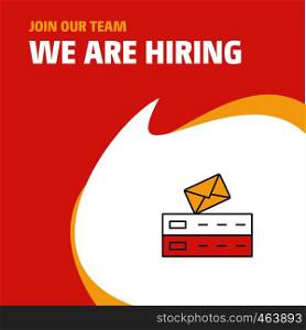 Join Our Team. Busienss Company Email We Are Hiring Poster Callout Design. Vector background