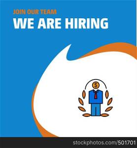 Join Our Team. Busienss Company Employee We Are Hiring Poster Callout Design. Vector background