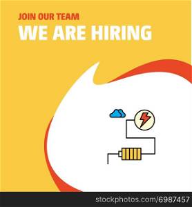Join Our Team. Busienss Company Energy We Are Hiring Poster Callout Design. Vector background