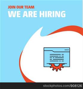 Join Our Team. Busienss Company Folder setting We Are Hiring Poster Callout Design. Vector background