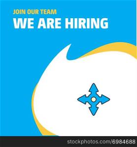 Join Our Team. Busienss Company Four way arrow We Are Hiring Poster Callout Design. Vector background