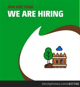 Join Our Team. Busienss Company Garden We Are Hiring Poster Callout Design. Vector background