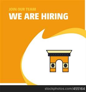 Join Our Team. Busienss Company Gate We Are Hiring Poster Callout Design. Vector background