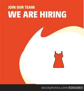 Join Our Team. Busienss Company Girls skirt We Are Hiring Poster Callout Design. Vector background