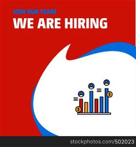 Join Our Team. Busienss Company Graph rising We Are Hiring Poster Callout Design. Vector background