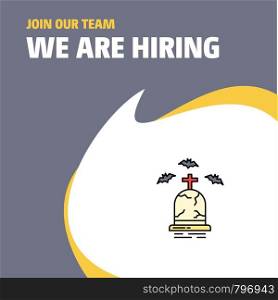 Join Our Team. Busienss Company Grave We Are Hiring Poster Callout Design. Vector background