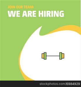 Join Our Team. Busienss Company Gym rod We Are Hiring Poster Callout Design. Vector background