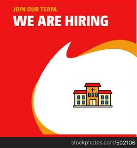 Join Our Team. Busienss Company Hospital We Are Hiring Poster Callout Design. Vector background