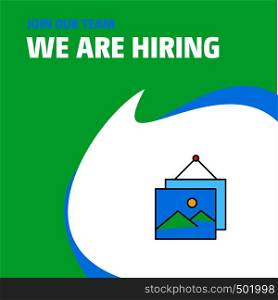 Join Our Team. Busienss Company Image frame We Are Hiring Poster Callout Design. Vector background
