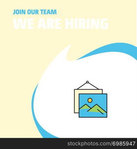 Join Our Team. Busienss Company Image frame We Are Hiring Poster Callout Design. Vector background