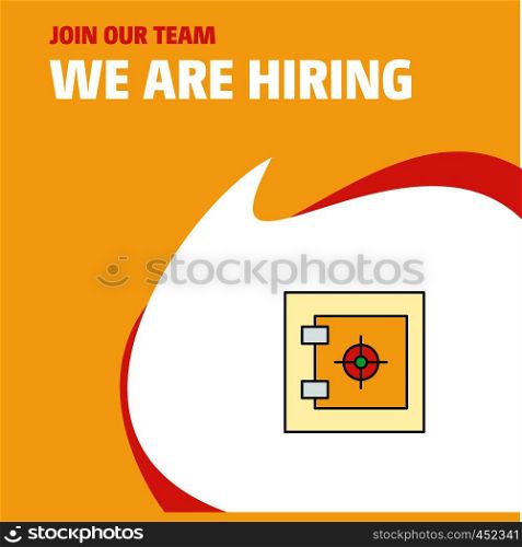 Join Our Team. Busienss Company Locker We Are Hiring Poster Callout Design. Vector background