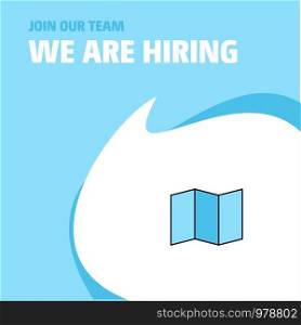 Join Our Team. Busienss Company Map We Are Hiring Poster Callout Design. Vector background