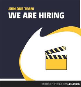 Join Our Team. Busienss Company Movie clip We Are Hiring Poster Callout Design. Vector background