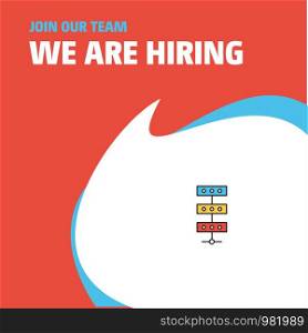 Join Our Team. Busienss Company Network We Are Hiring Poster Callout Design. Vector background
