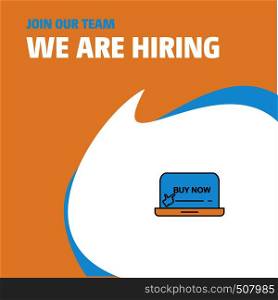 Join Our Team. Busienss Company Online shopping We Are Hiring Poster Callout Design. Vector background