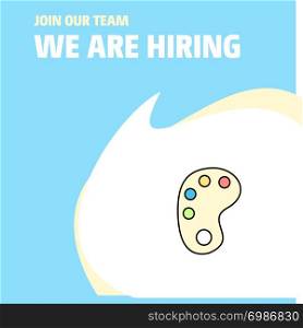 Join Our Team. Busienss Company Paint tray We Are Hiring Poster Callout Design. Vector background