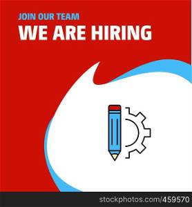 Join Our Team. Busienss Company Pencil We Are Hiring Poster Callout Design. Vector background