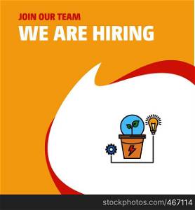 Join Our Team. Busienss Company Power plant We Are Hiring Poster Callout Design. Vector background
