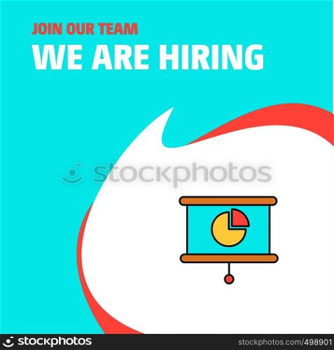 Join Our Team. Busienss Company Presentation We Are Hiring Poster Callout Design. Vector background