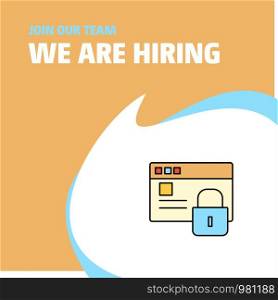 Join Our Team. Busienss Company Protected website We Are Hiring Poster Callout Design. Vector background