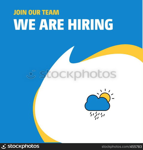 Join Our Team. Busienss Company Raining We Are Hiring Poster Callout Design. Vector background