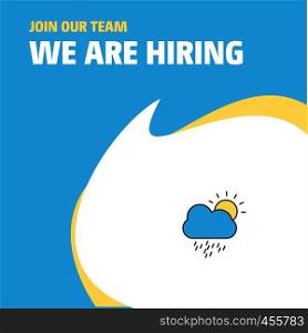 Join Our Team. Busienss Company Raining We Are Hiring Poster Callout Design. Vector background