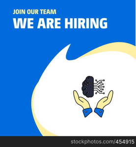 Join Our Team. Busienss Company Safe cloud We Are Hiring Poster Callout Design. Vector background