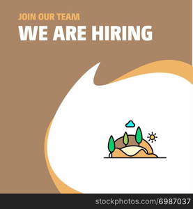 Join Our Team. Busienss Company Scenery We Are Hiring Poster Callout Design. Vector background