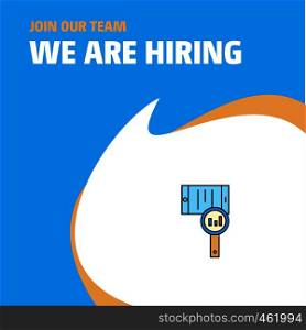 Join Our Team. Busienss Company Search in smart phone We Are Hiring Poster Callout Design. Vector background