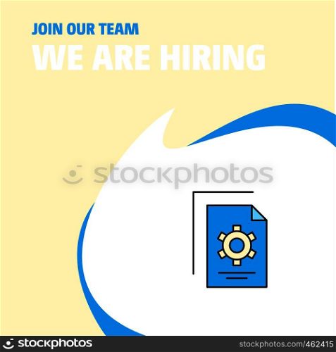 Join Our Team. Busienss Company Setting document We Are Hiring Poster Callout Design. Vector background
