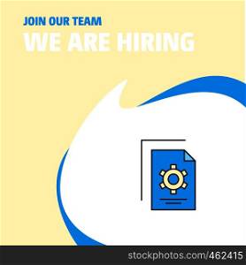 Join Our Team. Busienss Company Setting document We Are Hiring Poster Callout Design. Vector background