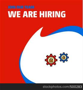 Join Our Team. Busienss Company Setting protected We Are Hiring Poster Callout Design. Vector background