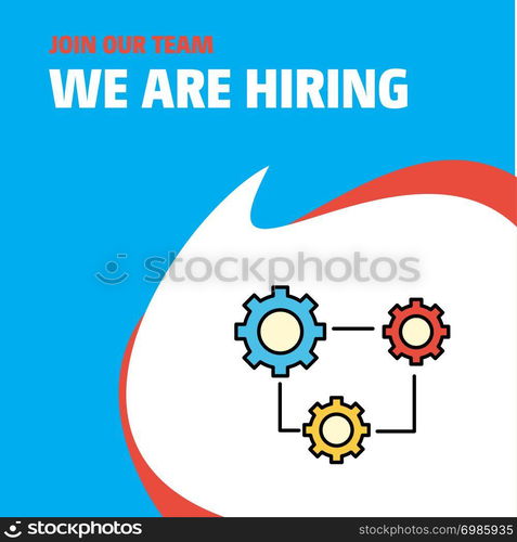 Join Our Team. Busienss Company Setting We Are Hiring Poster Callout Design. Vector background