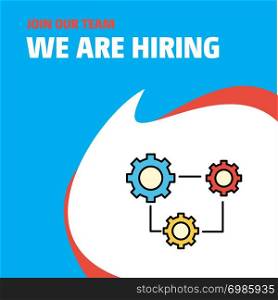 Join Our Team. Busienss Company Setting We Are Hiring Poster Callout Design. Vector background