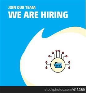 Join Our Team. Busienss Company Shared folder We Are Hiring Poster Callout Design. Vector background