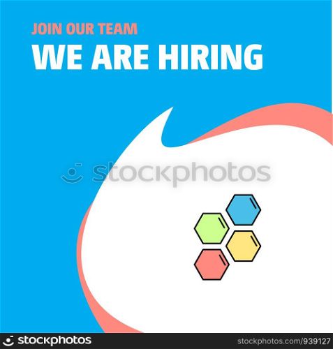 Join Our Team. Busienss Company Shells We Are Hiring Poster Callout Design. Vector background