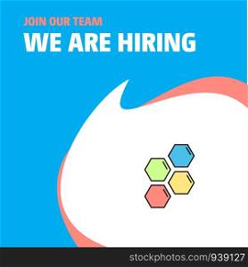 Join Our Team. Busienss Company Shells We Are Hiring Poster Callout Design. Vector background