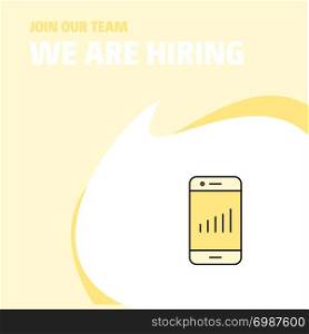 Join Our Team. Busienss Company Smartphone We Are Hiring Poster Callout Design. Vector background