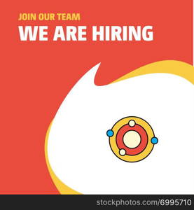 Join Our Team. Busienss Company Solar system We Are Hiring Poster Callout Design. Vector background