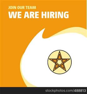 Join Our Team. Busienss Company Star We Are Hiring Poster Callout Design. Vector background