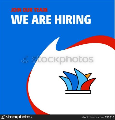 Join Our Team. Busienss Company Sydney We Are Hiring Poster Callout Design. Vector background